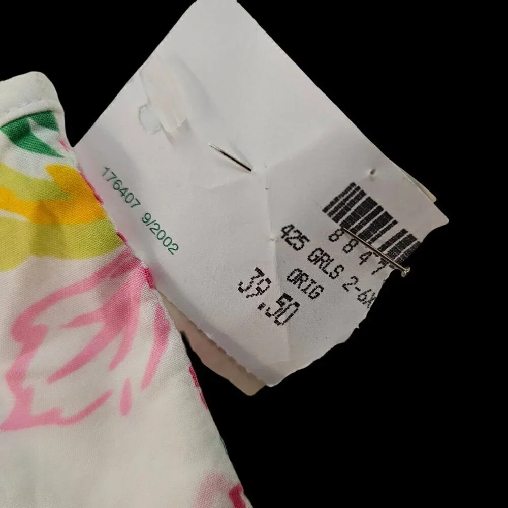 Ralph Lauren Little Girl Floral Sleeveless Cotton Top Sz 4 Pearl Btns Multi NWT